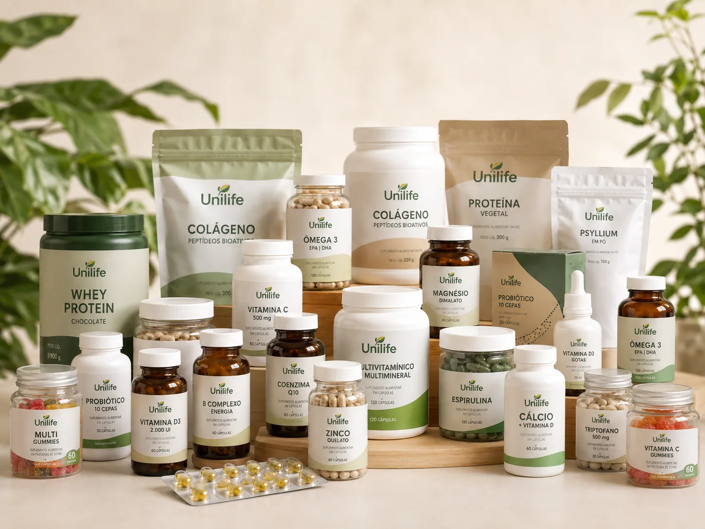 Variedade de produtos das linhas Unilife